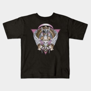 Digimon of light Angewomon - Angel wings - Cat Gatomon Tattoo Kids T-Shirt